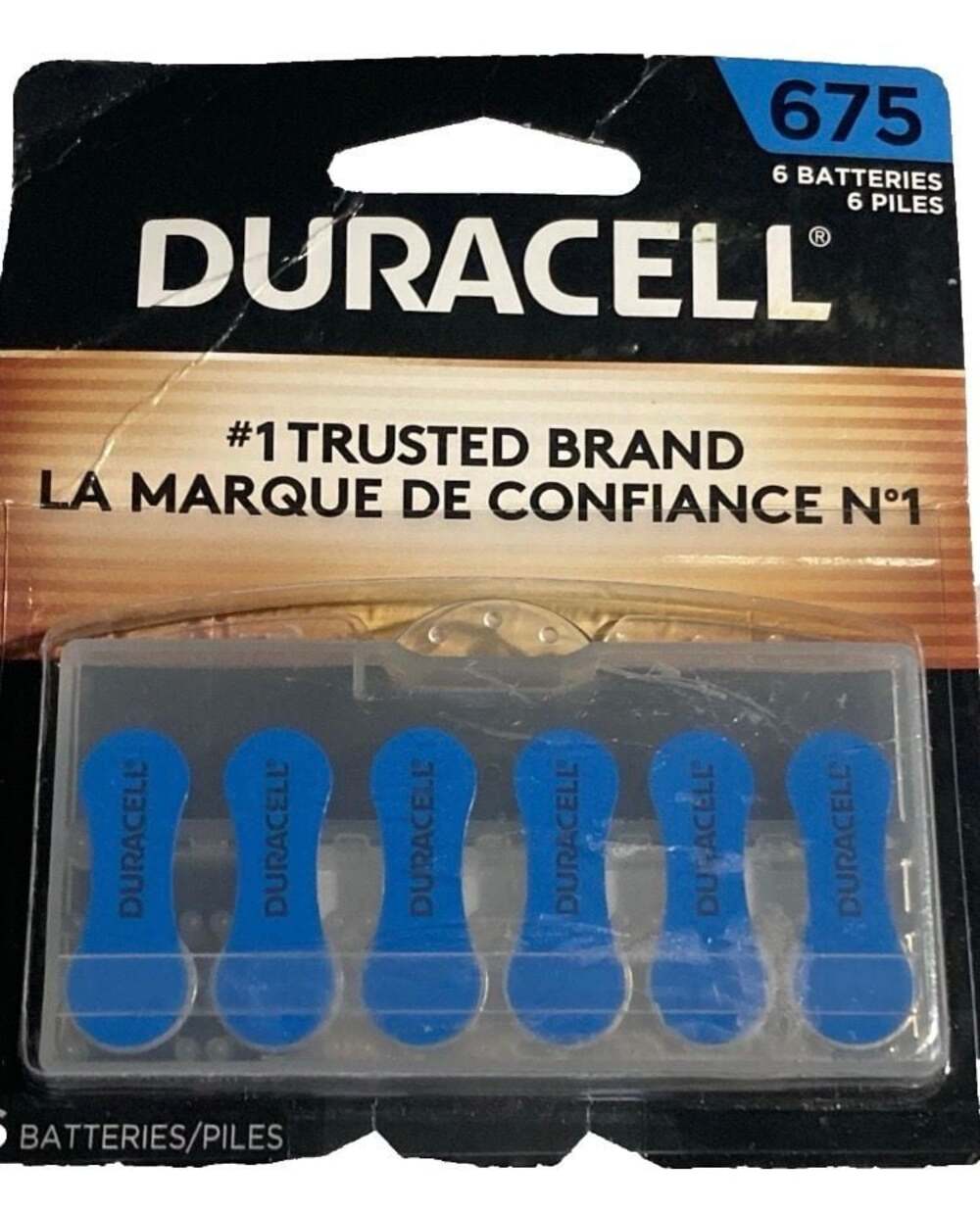 Duracell Hearing Aid Batteries Size 675 Blue Tab 6-Pack DA675B6 Expires 3/3027